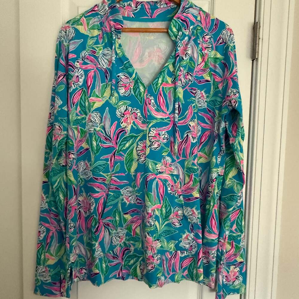 Lilly Pulitzer ALAINA Formentera Turquoise Keep On Beleafing Size L